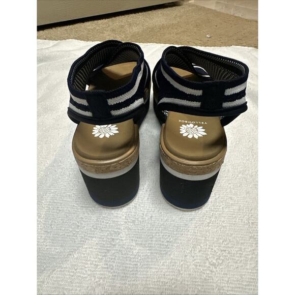 New Yellow Box Airlee Wedge Blue & White Comfort Sandal Women’s Size 7.5 M - Picture 5 of 5